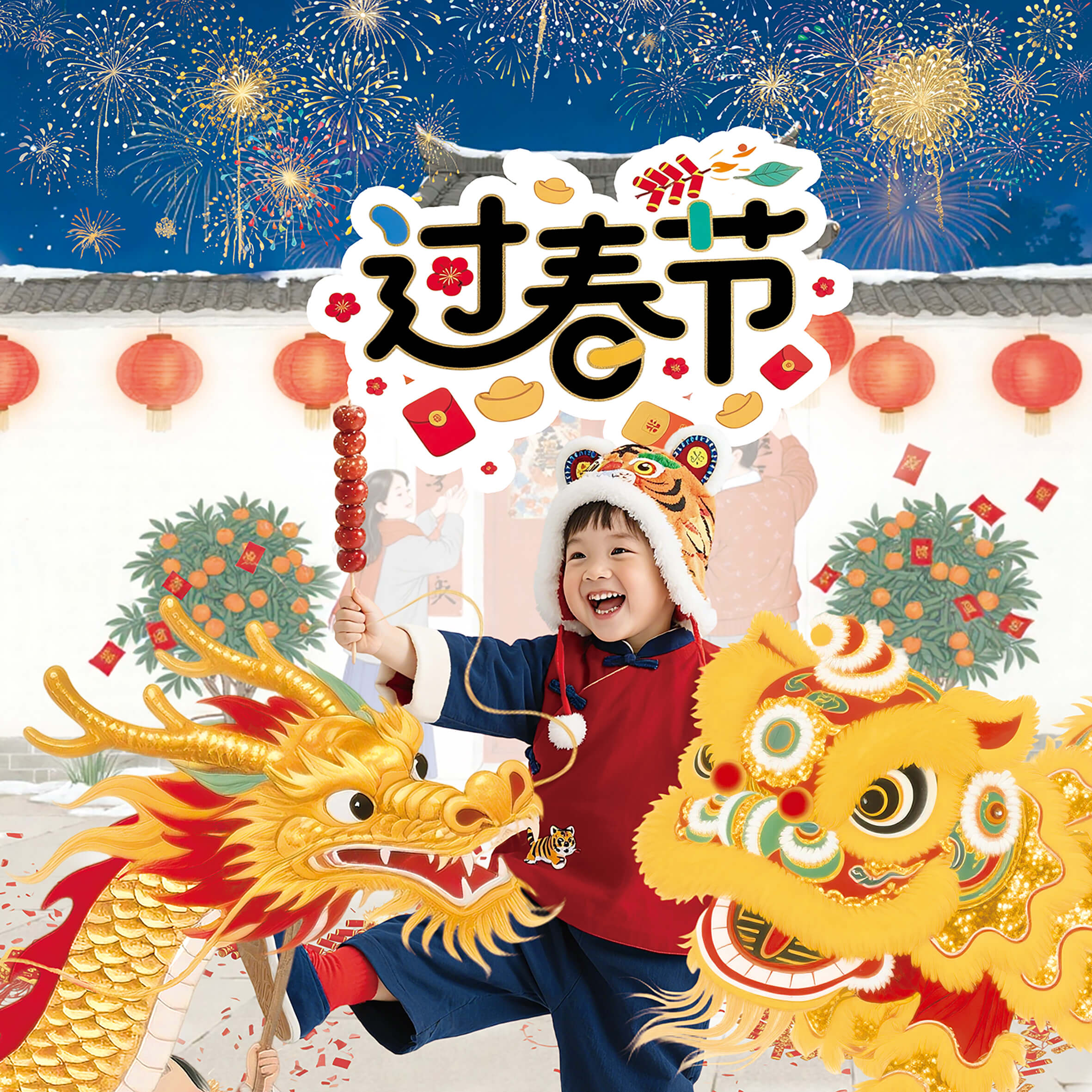 《过春节》绘本封面