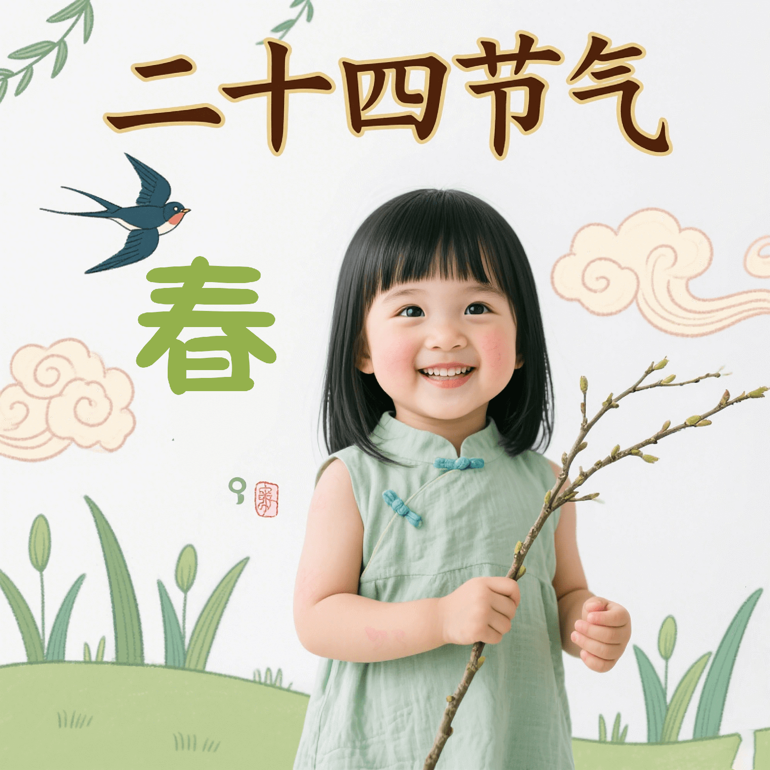 《二十四节气·春》绘本封面